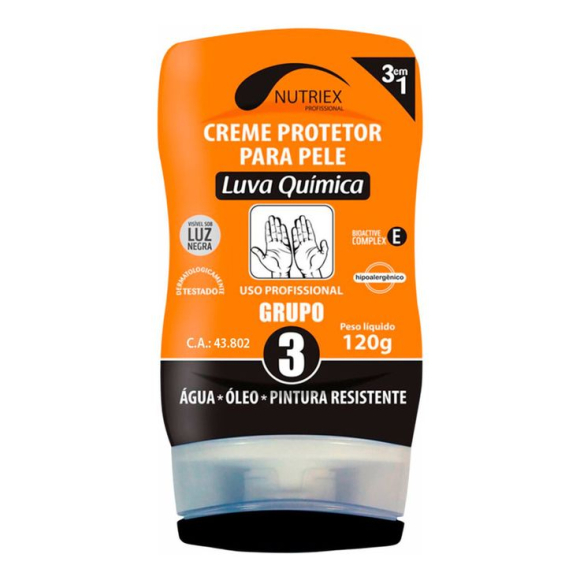 Creme Protetor Para Mãos Luva Química Grupo 3 120g Nutriex 