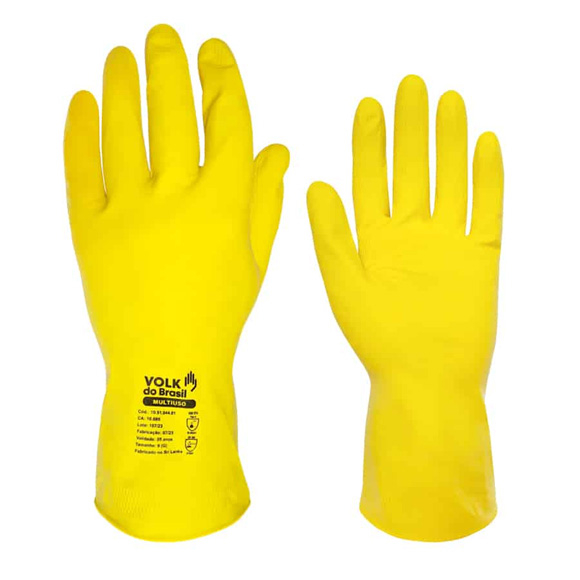 Luva Látex Multiuso Amarela - 00