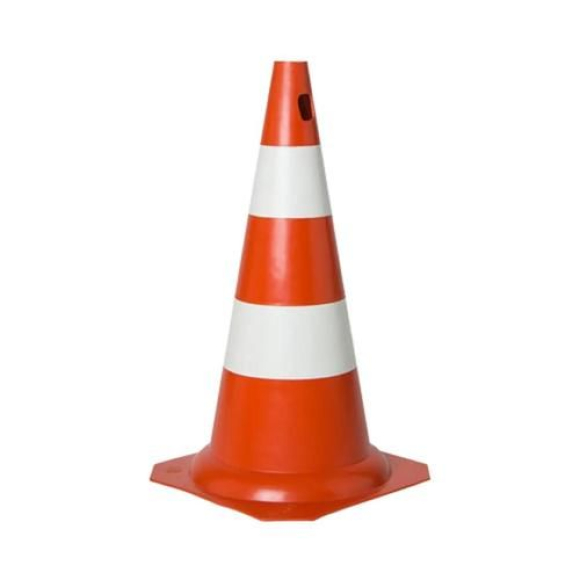 Cone de sinalização rígido 75cm laranja e branco