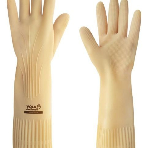 Luva latex natural ranhurada Volk